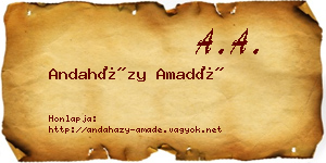 Andaházy Amadé névjegykártya